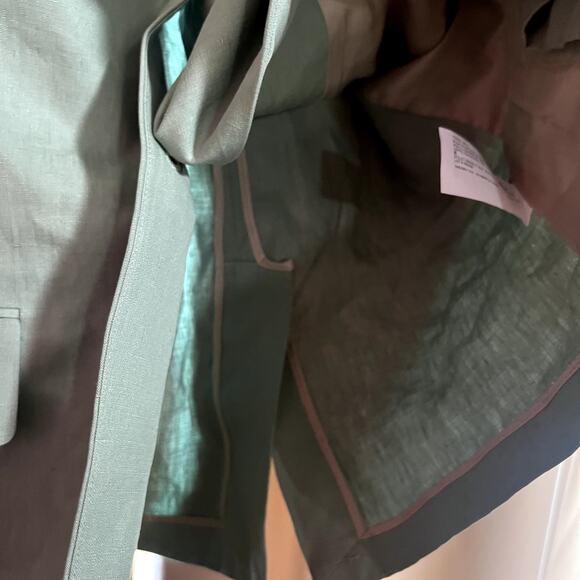 Theory Galena Oversized Linen Blazer - Leaf - Sz M/L - Picture 7 of 10